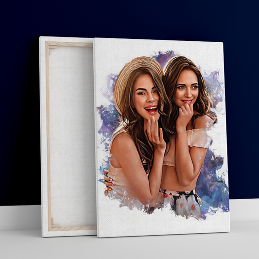 Podwójny portret obraz na płótnie spersonalizowany prezent - Adamell.pl - Wyjątkowe Prezenty