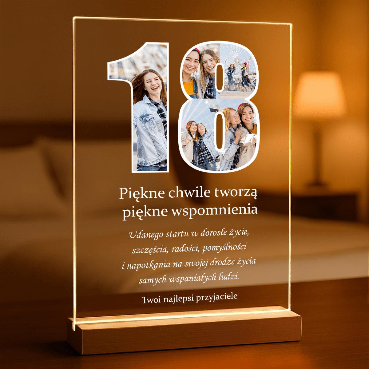 18 urodziny - Druk na szkle, spersonalizowany prezent - Adamell.pl