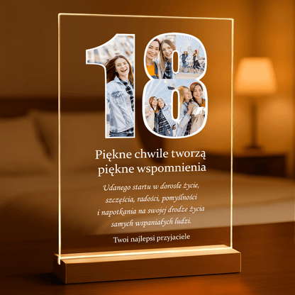 18 urodziny - Druk na szkle, spersonalizowany prezent - Adamell.pl