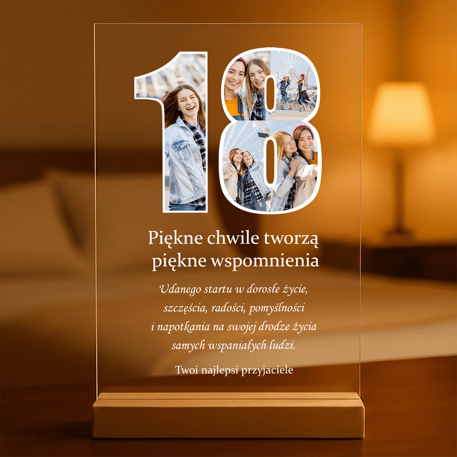 18 urodziny - Druk na szkle, spersonalizowany prezent - Adamell.pl