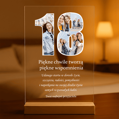 18 urodziny - Druk na szkle, spersonalizowany prezent - Adamell.pl