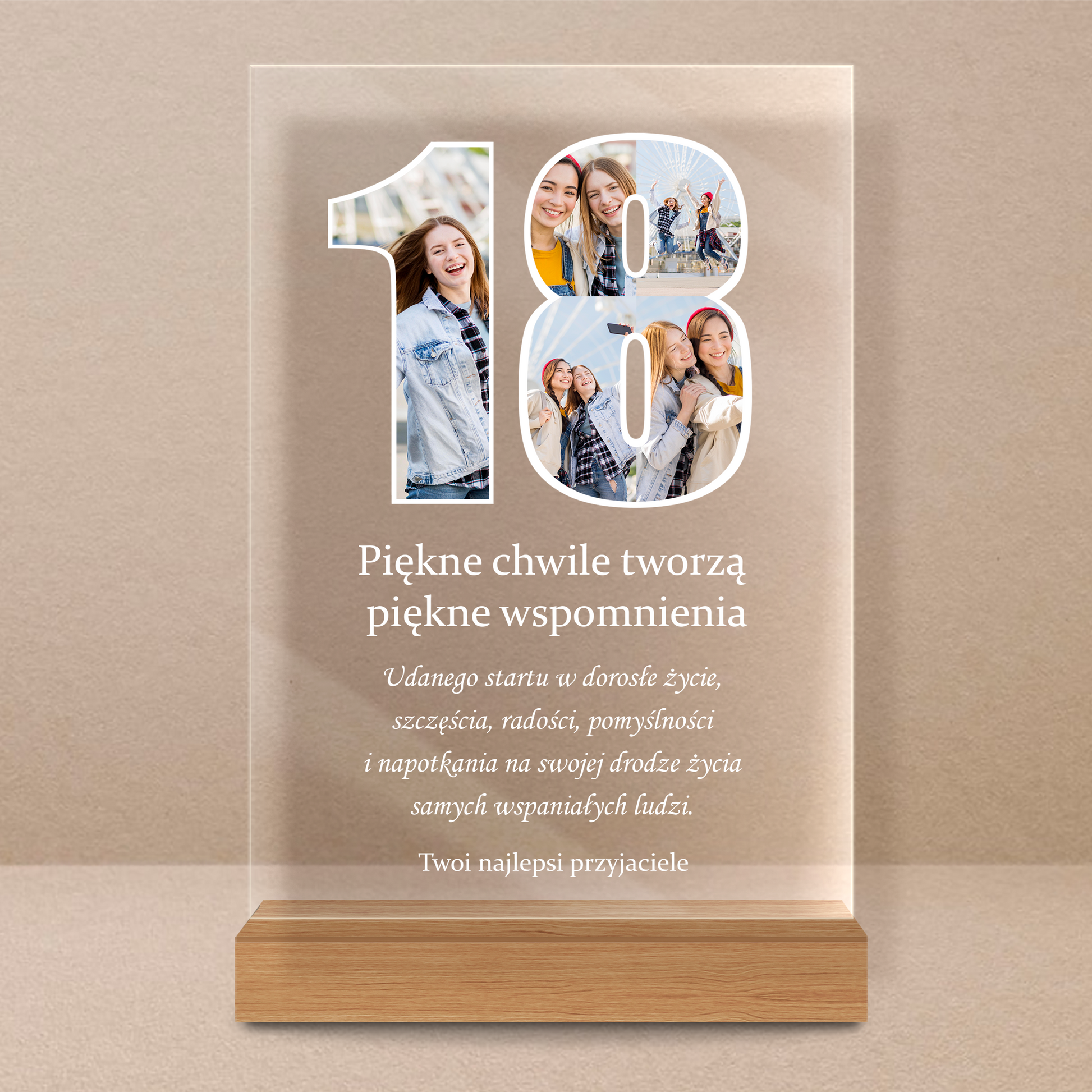 18 urodziny - Druk na szkle, spersonalizowany prezent - Adamell.pl - Wyjątkowe Prezenty