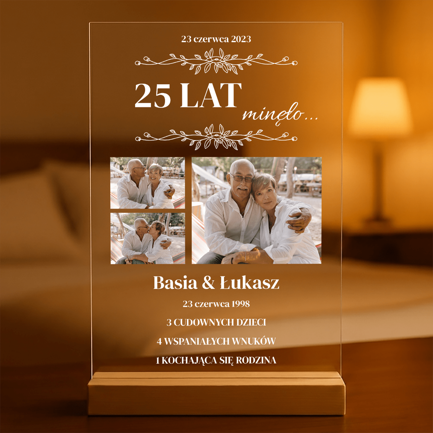 25 lat minęło - Druk na szkle, spersonalizowany prezent dla pary - Adamell.pl