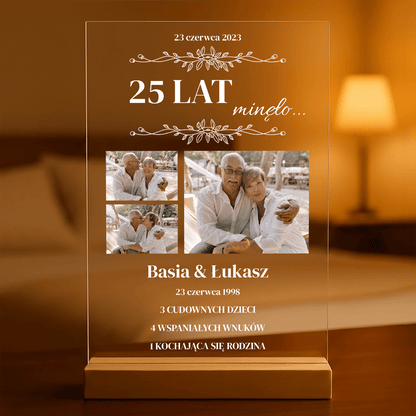 25 lat minęło - Druk na szkle, spersonalizowany prezent dla pary - Adamell.pl