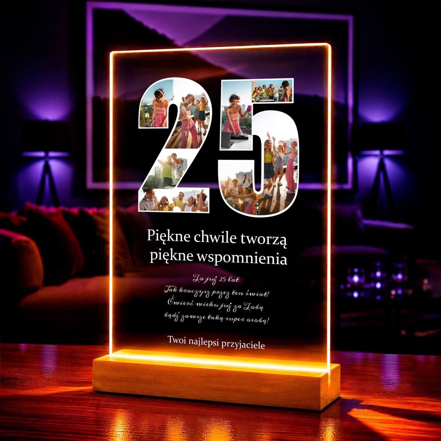 25 urodziny - Druk na szkle, spersonalizowany prezent - Adamell.pl