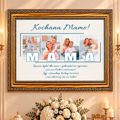 Kolaż ze zdjęć na płótnie Cztery kadry — prezent dla mamy