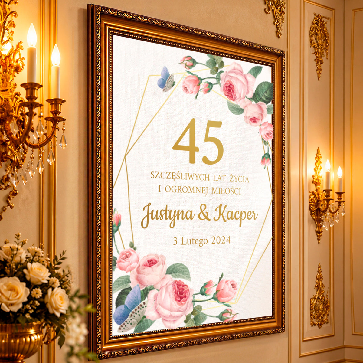 Kolaż ze zdjęć na płótnie 45. rocznica — prezent na rocznicę