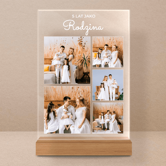 5 lat jako rodzina - Druk na szkle, spersonalizowany prezent dla pary - Adamell.pl