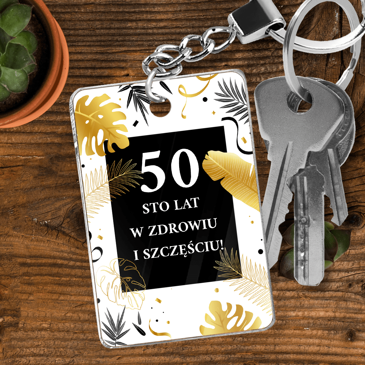 50 lat - brelok do kluczy, spersonalizowany prezent na urodziny - Adamell.pl