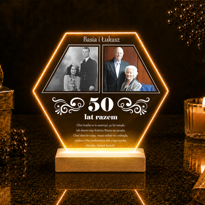 Nasze 50 lat razem - Druk na szkle, spersonalizowany prezent dla pary