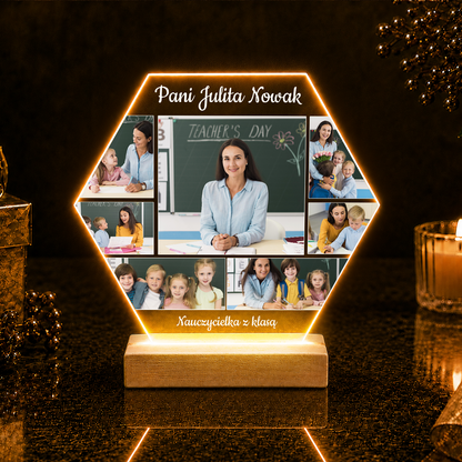 Pani nauczycielka z klasą - Druk na szkle, spersonalizowany prezent dla nauczyciela