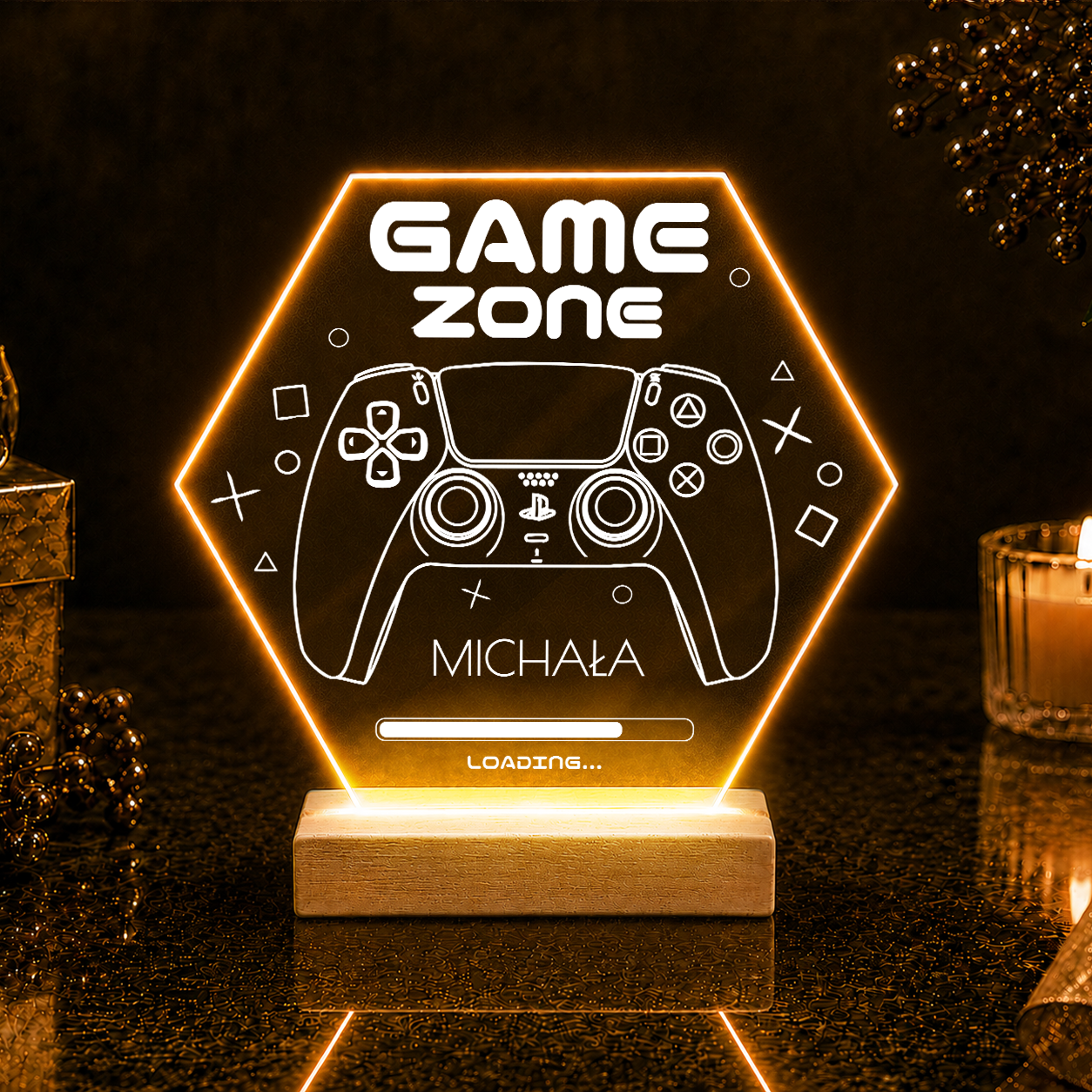 Game zone - Druk na szkle, spersonalizowany prezent dla niego