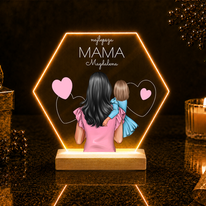 Mama i córka - Druk na szkle, spersonalizowany prezent dla mamy