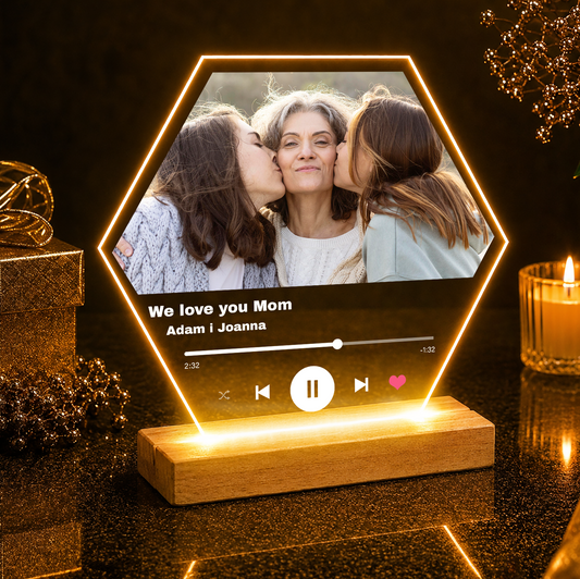 We love you Mom Spotify - Druk na szkle, spersonalizowany prezent dla mamy