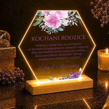 Kochani rodzice tekst - Druk na szkle, spersonalizowany prezent dla rodziców