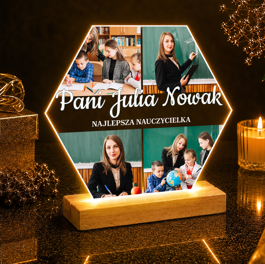 Najlepsza nauczycielka 4 zdjęcia - Druk na szkle, spersonalizowany prezent dla nauczycielki