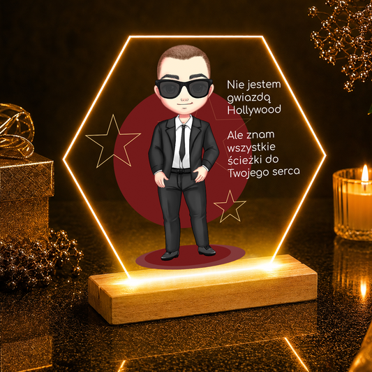 Hollywood Star Clipart - Druk na szkle, spersonalizowany prezent dla niego