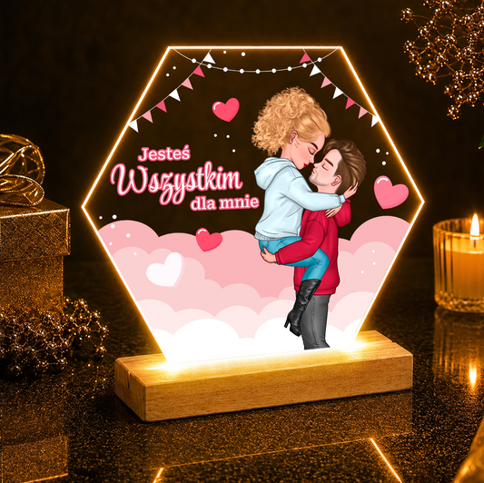 Jesteś dla mnie wszystkim Clipart - Druk na szkle, spersonalizowany prezent dla niej