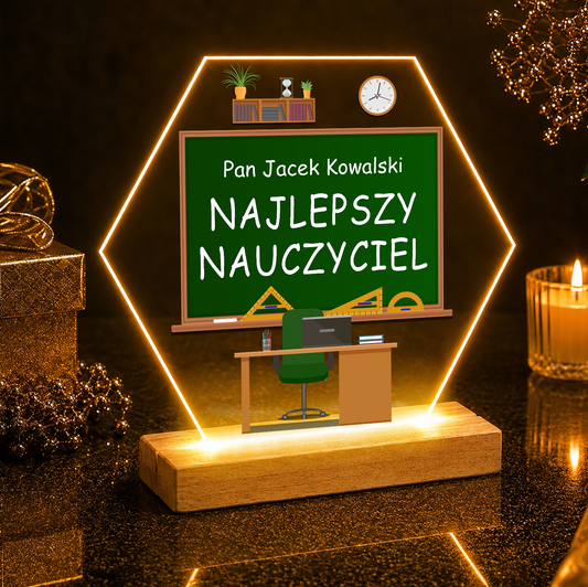 Nasz najlepszy nauczyciel - Druk na szkle, spersonalizowany prezent dla nauczyciela