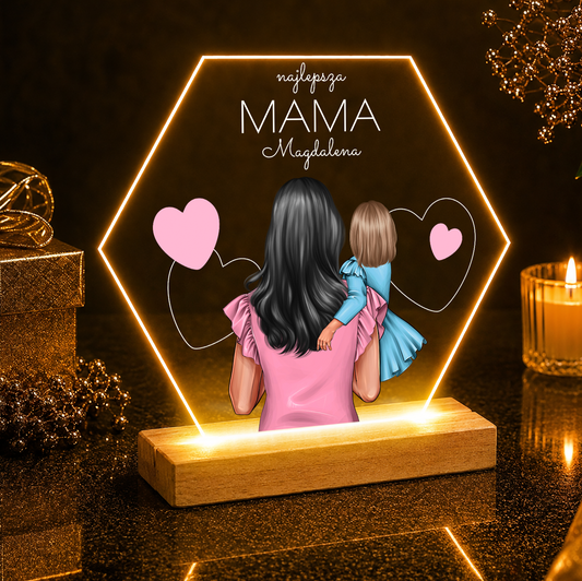 Mama i córka - Druk na szkle, spersonalizowany prezent dla mamy