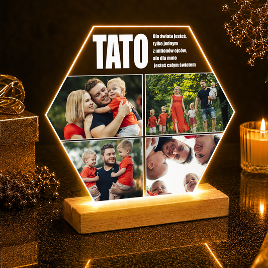 Mój wyjątkowy tata 4 zdjęcia - Druk na szkle, spersonalizowany prezent dla taty