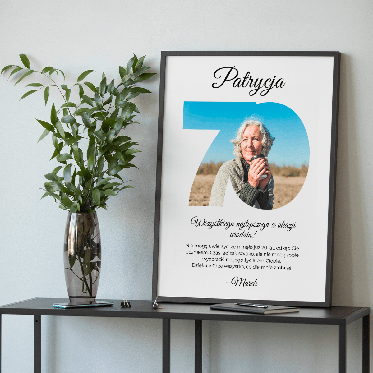 70 lat minęło - plakat, spersonalizowany prezent dla kobiety - Adamell.pl