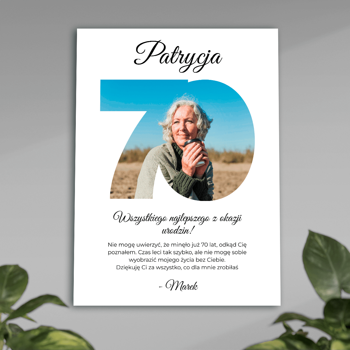 70 lat minęło - plakat, spersonalizowany prezent dla kobiety - Adamell.pl