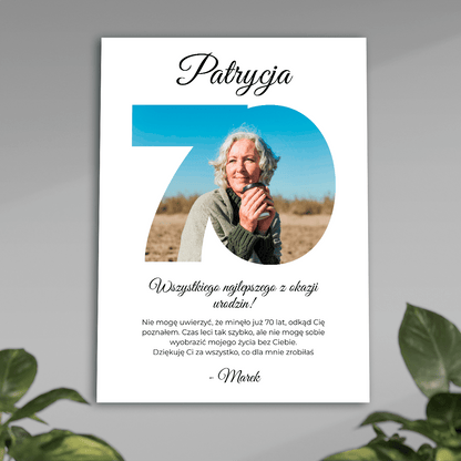 70 lat minęło - plakat, spersonalizowany prezent dla kobiety - Adamell.pl