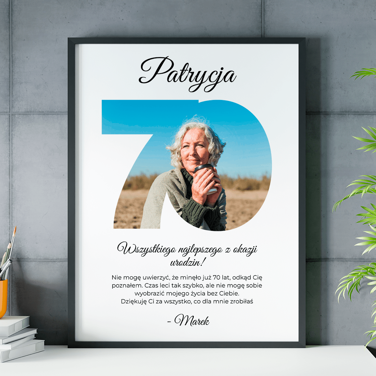 70 lat minęło - plakat, spersonalizowany prezent dla kobiety - Adamell.pl
