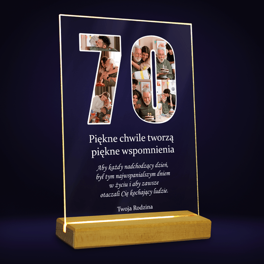 70. urodziny - Druk na szkle, spersonalizowany prezent - Adamell.pl