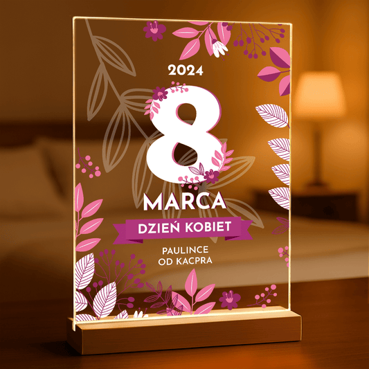 8 marca Dzień Kobiet - Druk na szkle, spersonalizowany prezent dla niej - Adamell.pl