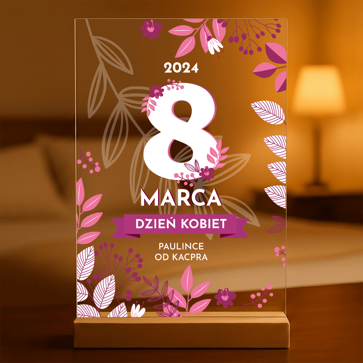 8 marca Dzień Kobiet - Druk na szkle, spersonalizowany prezent dla niej - Adamell.pl