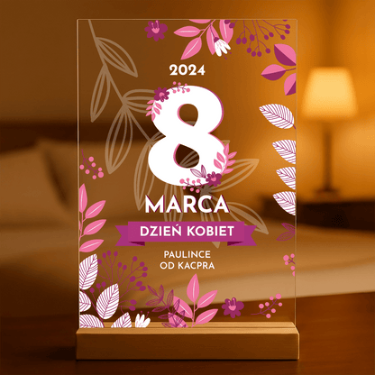 8 marca Dzień Kobiet - Druk na szkle, spersonalizowany prezent dla niej - Adamell.pl