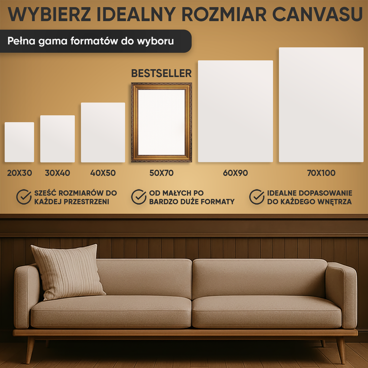 Klasyczny Szkic – Portret na płótnie dla rodziców