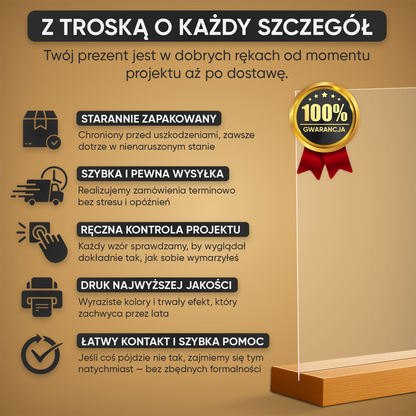 Mój Świat – Moje Zasady – Wydruk na szkle akrylowym dla niej