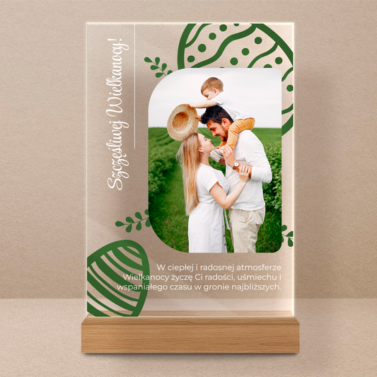 Szczęśliwej Wielkanocy - Druk na szkle, spersonalizowany prezent dla niej, niego