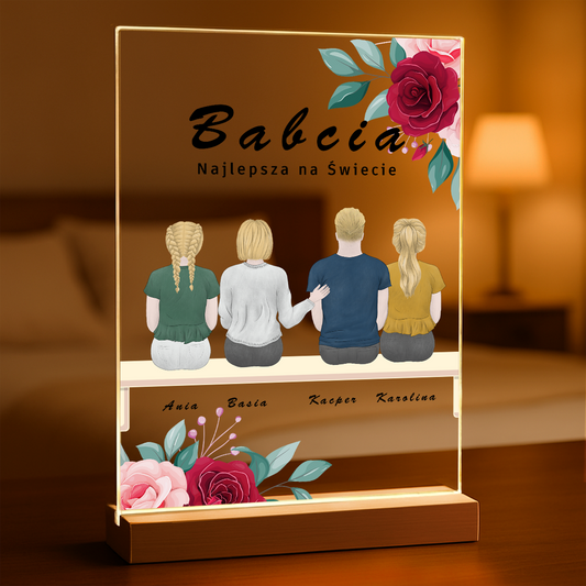 Babcia najlepsza na świecie - Druk na szkle, spersonalizowany prezent