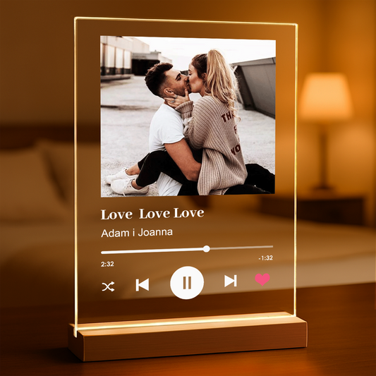 Spotify Love zdjęcie z napisem - Druk na szkle, spersonalizowany prezent