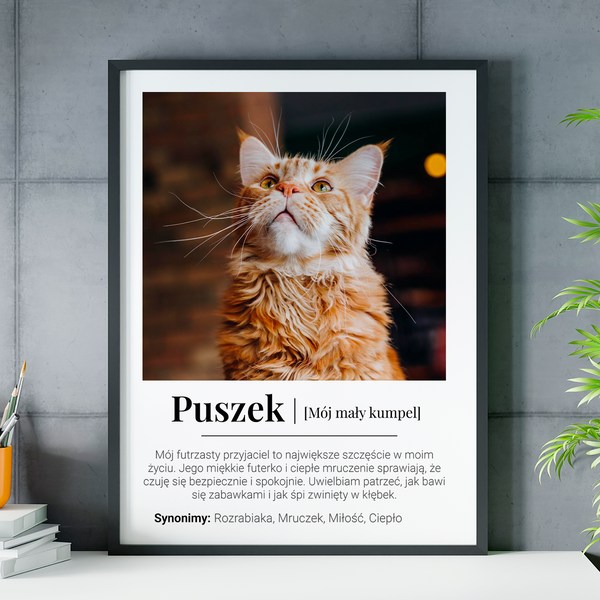 Mój mały przyjaciel - plakat, spersonalizowany prezent dla właściciela kota