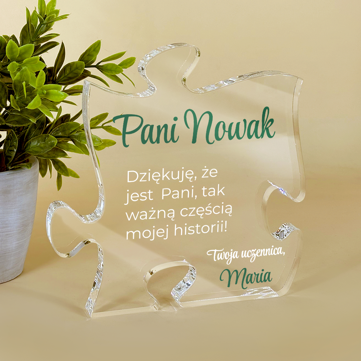 Nauczycielka częścią historii - Druk na szkle - puzzel, spersonalizowany prezent dla nauczyciela