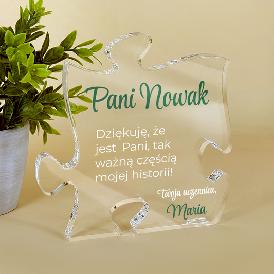 Nauczycielka częścią historii - Druk na szkle - puzzel, spersonalizowany prezent dla nauczyciela