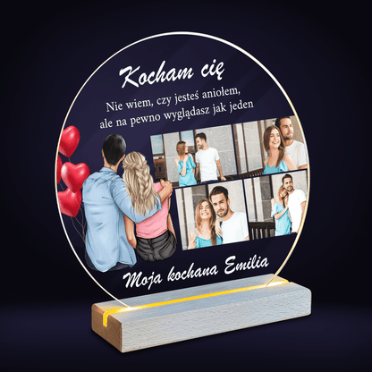 Anioł Clipart + zdjęcia - Druk na szkle, spersonalizowany prezent dla niej - Adamell.pl