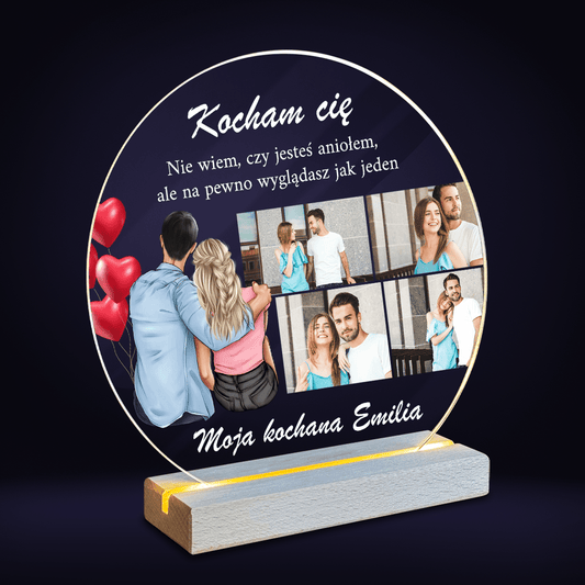 Anioł Clipart + zdjęcia - Druk na szkle, spersonalizowany prezent dla niej - Adamell.pl