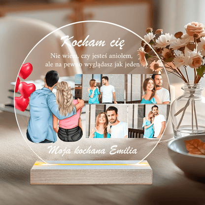 Anioł Clipart + zdjęcia - Druk na szkle, spersonalizowany prezent dla niej - Adamell.pl