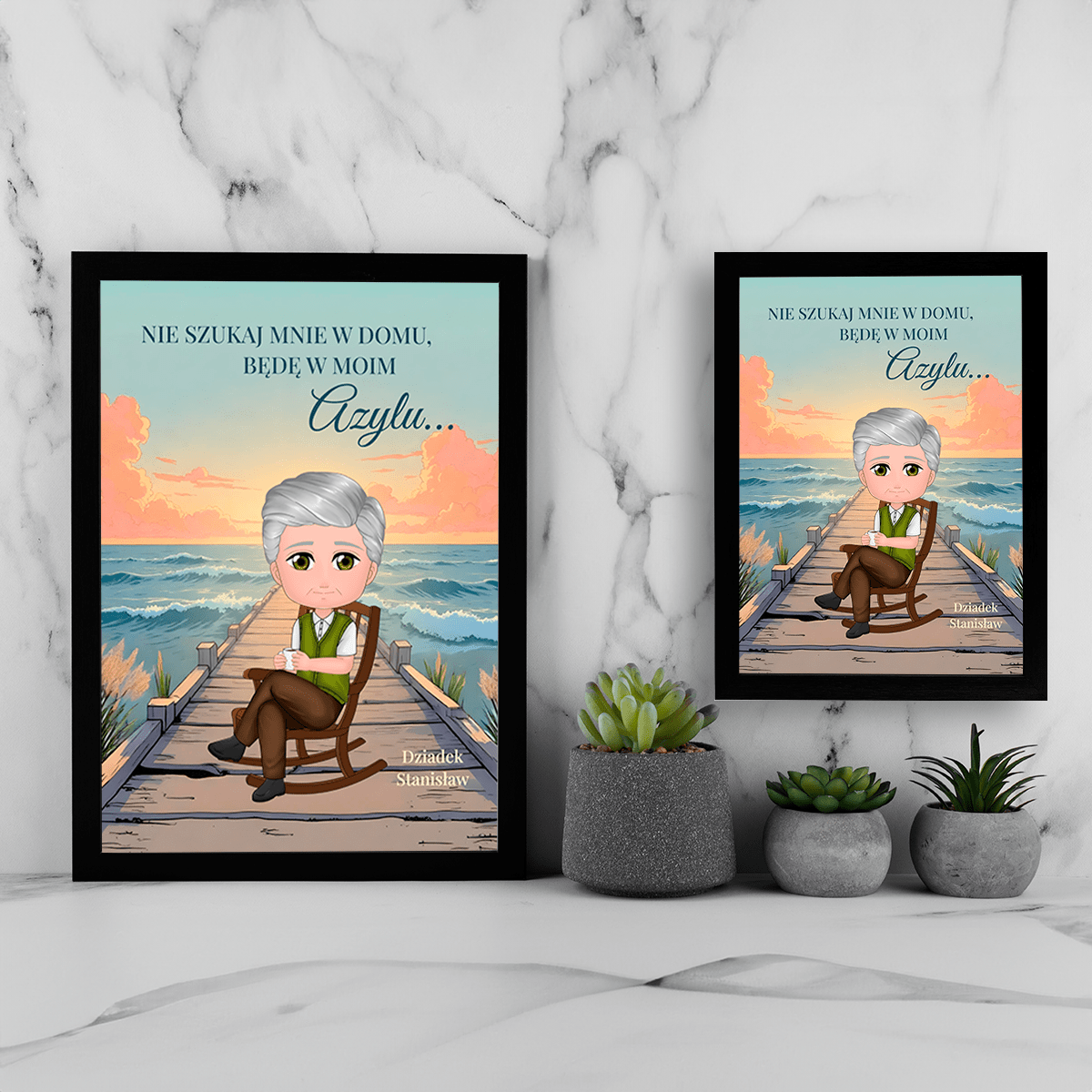 Azyl dziadka - Druk na szkle, spersonalizowany prezent dla dziadka - Adamell.pl