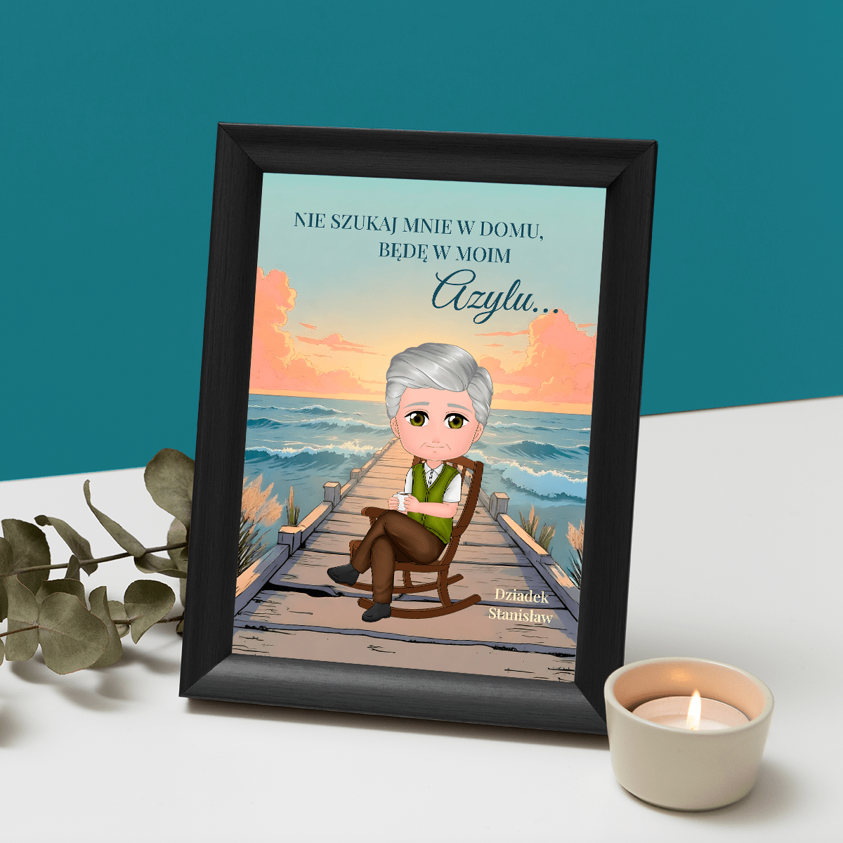 Azyl dziadka - Druk na szkle, spersonalizowany prezent dla dziadka - Adamell.pl