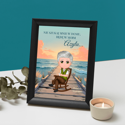 Azyl dziadka - Druk na szkle, spersonalizowany prezent dla dziadka - Adamell.pl