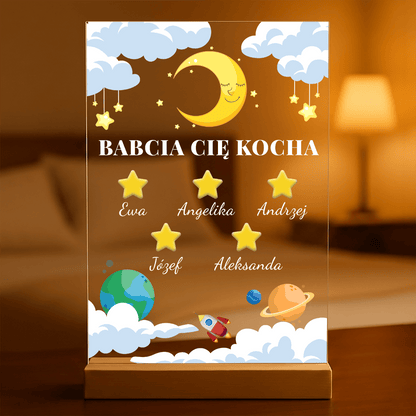 Babcia Cię kocha - Druk na szkle, spersonalizowany prezent dla dziecka - Adamell.pl