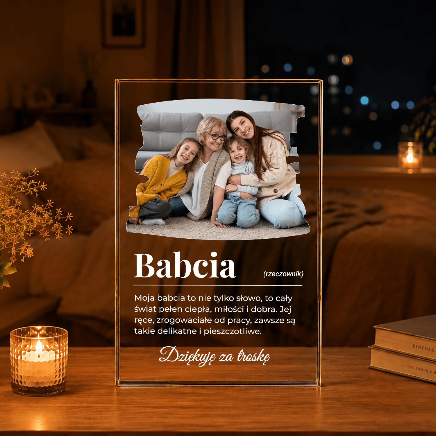 BABCIA definicja - Druk na szkle, spersonalizowany prezent dla babci - Adamell.pl