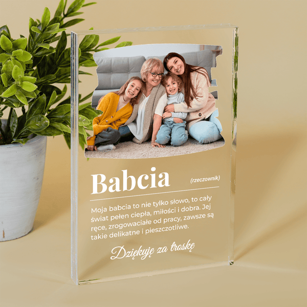 BABCIA definicja - Druk na szkle, spersonalizowany prezent dla babci - Adamell.pl
